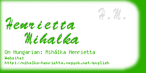 henrietta mihalka business card
